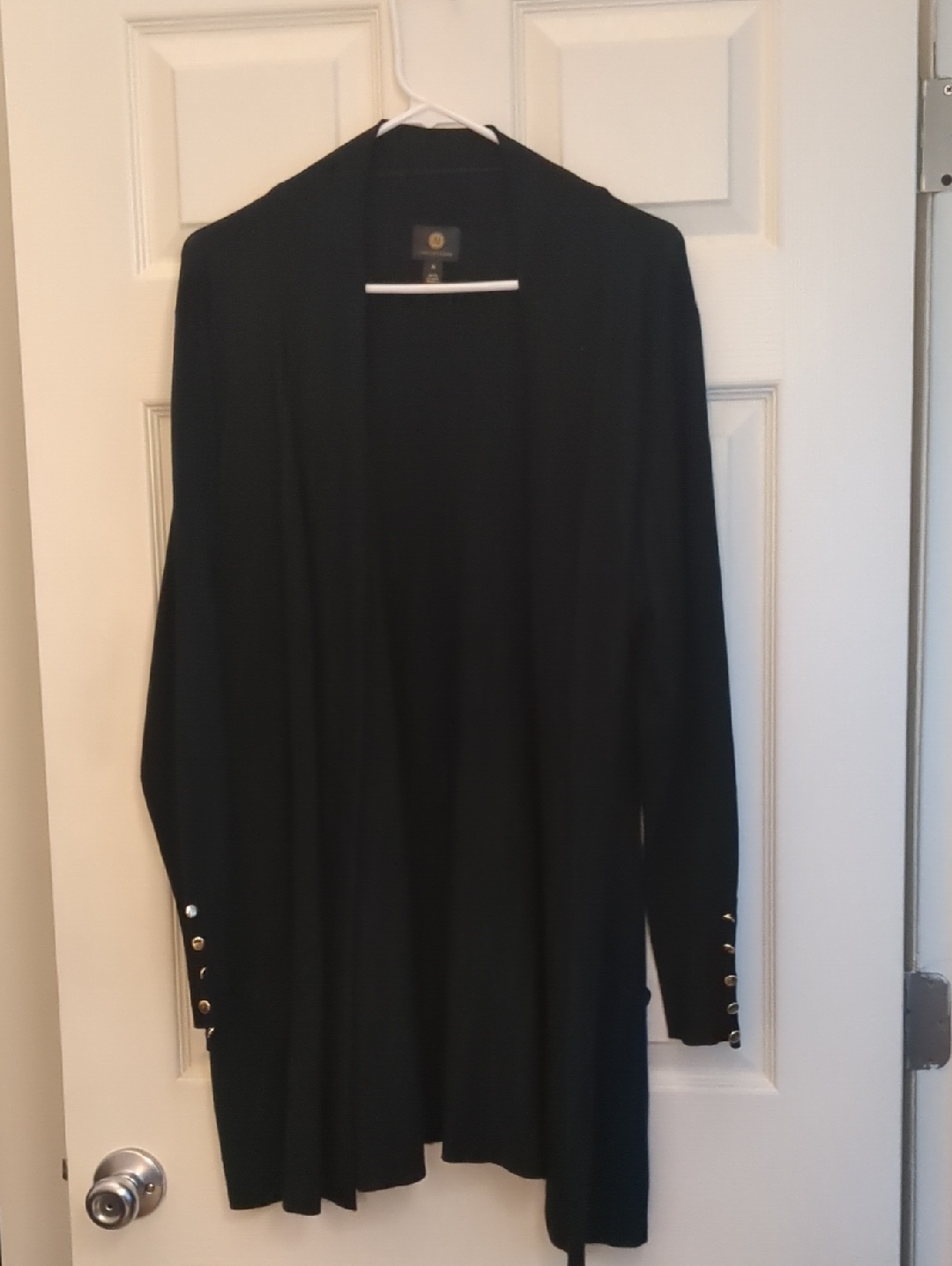 Jm Collection Black Sweater With Gold Logo Tag